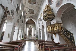 Klosterkirche im Benediktinerkloster Plankstetten im Altmühltal. Foto: Cindric